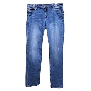 Kut From The Kloth Jeans Womens 12 Blue Catherine Boyfriend Distressed Denim